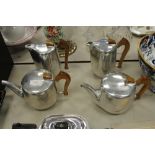 2 Piquot ware tea pots & 2 coffee pots