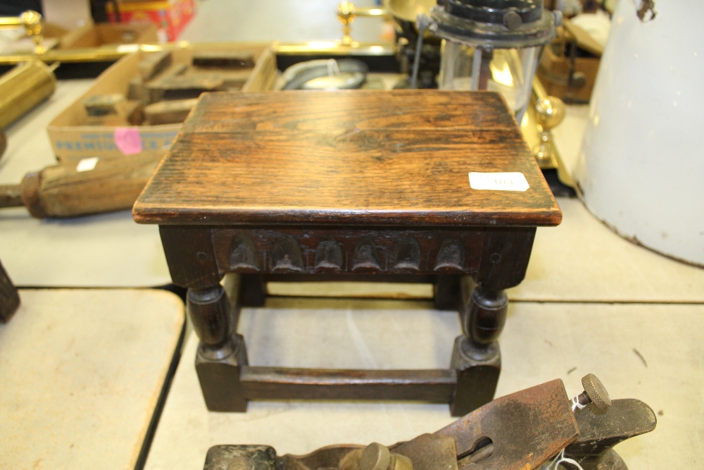 Miniature oak joint stool