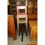 Pair of painted bedside cabinets & Spanish occasional table