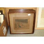 Set of 6 oak framed hunting prints T.W laird