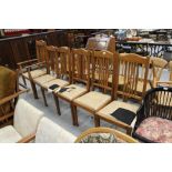 5+1 oak Arts & Crafts chairs