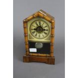 German bamboo effect mantel clock