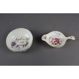 Old Crown Derby floral tea strainer & bowl