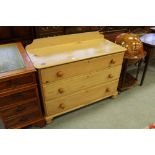 Victorian pine 3 drawer chest