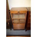 Oak filing cabinet with tambour shutter