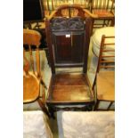 Period oak panel back armchair