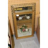 3 gilt framed mirrors (one painted)