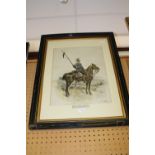 Print of soldier on horseback