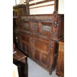 Oak court cupboard-dated 1692