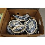 Albion pottery blue and white dinner wares