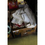 Box of soft goods, linen, bedding etc