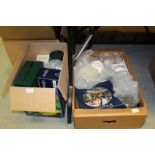 2 boxes of glass & china