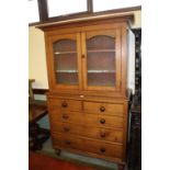 Victorian oak cupboard over chest