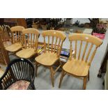 4 pine dining chairs