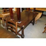 Solid oak refectory table