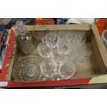 Quantity of glasswares, decanter, flutes