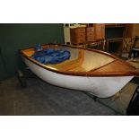 8ft fibre glass base rowing boat & trailer (unfinished project)