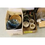 2 boxes of ceramics and glass etc