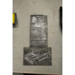 2 Printing plates of Hillman Hunters cars