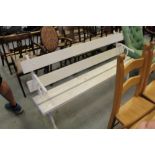 White painted garden bench