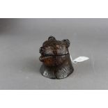 19th century Blackforest bears head inkwell