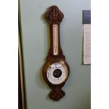 Oak wheel barometer