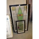 2 leaded glass windows