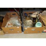 2 boxes of various glass wares, crystal etc