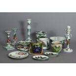 A collection of Wemyss pottery, including unusual full colour painted biscuit barrel and cover,