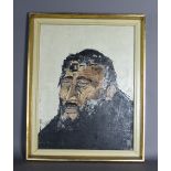 Modern Continental School - Oil painting - 'Diamond Dealer' - shoulder length portrait of a man,