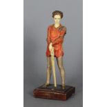 A wax and plaster figurine of Jean Forbes Robertson in the role of Peter Pan, by Agatha Walker, 34cm