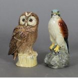 Two Beswick pottery Beneagles whisky decanters - Tawny Owl & Kestrel Good condition, sealed