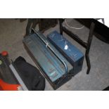 2 metal tool boxes (1 with tools)