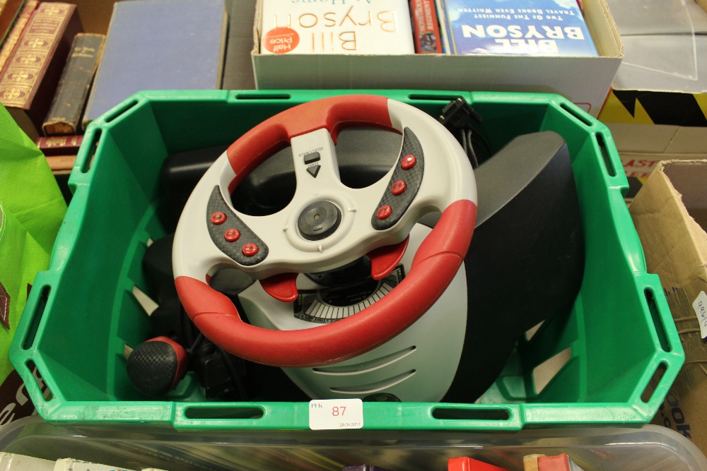Games console steering wheel & pedals