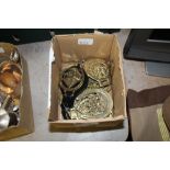 Box of horse brasses