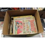 Box of vintage British comics