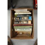 Box of Antique reference books. 5 about silver and gold plate; others mainly ceramics.