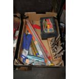 Box of masonry drill bits etc