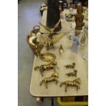 Various brass animal figures