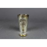 A German .800 grade silver cup engraved "Herta Fregtag 31.3.1918" with inset 1914 German "Speech