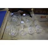 Quantity of crystal glass wares, Thomas Webb, etc.