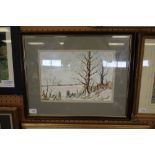 James Ingham Riley watercolour Snow Scene