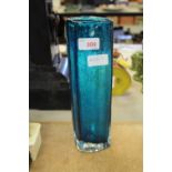 Whitefriars kingfisher blue 'cucumber' vase (lacking label)