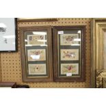 2 sets framed WW1 silk pictures