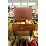 Teak sewing box