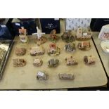 15 Lilliput Lane Models & 2 Border Fine Arts Figures