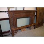 Oak carved fire surround (believed to have been made in 1856) - together with box of trim bits