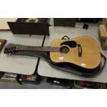 Encore acoustic guitar with fabric case