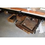 12 old wooden boxes/crates etc