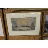 A 19th century maritime watercolour, inscribed William Bernard Cooke verso, later framed. 24.5cm x